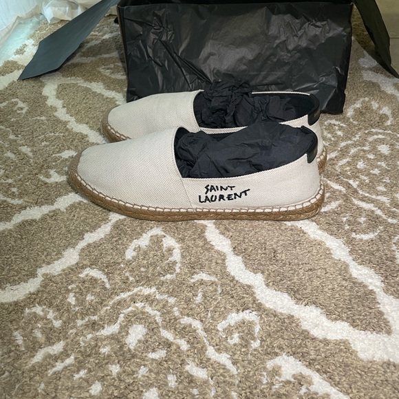 Saint Laurent Black and Cream Espadrilles - Picture 8 of 17